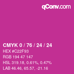 カラーコード: CMYK 0 / 76 / 24 / 24 | qconv.com