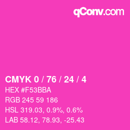 カラーコード: CMYK 0 / 76 / 24 / 4 | qconv.com