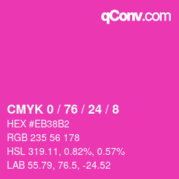 カラーコード: CMYK 0 / 76 / 24 / 8 | qconv.com