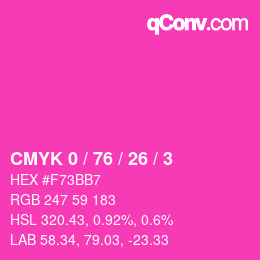 Color code: CMYK 0 / 76 / 26 / 3 | qconv.com