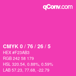 Color code: CMYK 0 / 76 / 26 / 5 | qconv.com