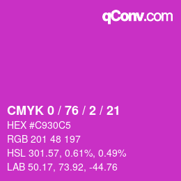 Color code: CMYK 0 / 76 / 2 / 21 | qconv.com