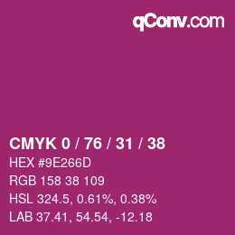 Color code: CMYK 0 / 76 / 31 / 38 | qconv.com