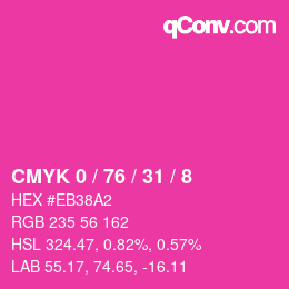 Color code: CMYK 0 / 76 / 31 / 8 | qconv.com