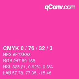 カラーコード: CMYK 0 / 76 / 32 / 3 | qconv.com
