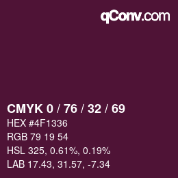 Color code: CMYK 0 / 76 / 32 / 69 | qconv.com