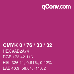 颜色代码: CMYK 0 / 76 / 33 / 32 | qconv.com