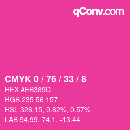Color code: CMYK 0 / 76 / 33 / 8 | qconv.com