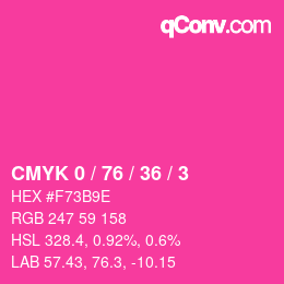 カラーコード: CMYK 0 / 76 / 36 / 3 | qconv.com