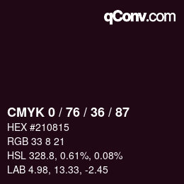 Color code: CMYK 0 / 76 / 36 / 87 | qconv.com