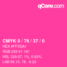 カラーコード: CMYK 0 / 76 / 37 / 0 | qconv.com