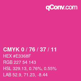 Color code: CMYK 0 / 76 / 37 / 11 | qconv.com