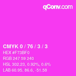 Color code: CMYK 0 / 76 / 3 / 3 | qconv.com