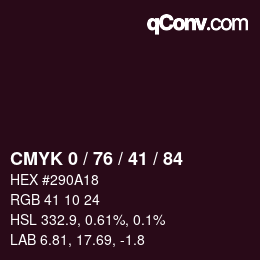 Color code: CMYK 0 / 76 / 41 / 84 | qconv.com