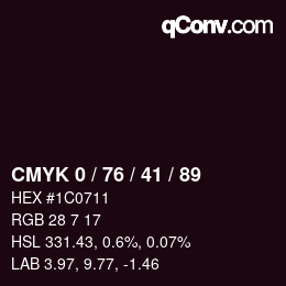 Color code: CMYK 0 / 76 / 41 / 89 | qconv.com