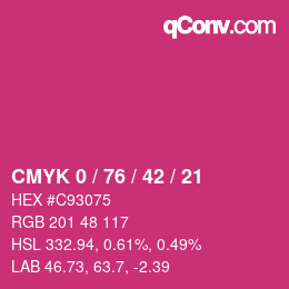 颜色代码: CMYK 0 / 76 / 42 / 21 | qconv.com