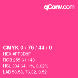 Farbcode: CMYK 0 / 76 / 44 / 0 | qconv.com