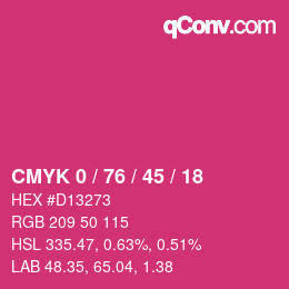 Color code: CMYK 0 / 76 / 45 / 18 | qconv.com
