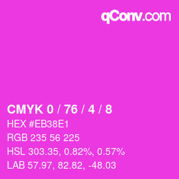 Color code: CMYK 0 / 76 / 4 / 8 | qconv.com