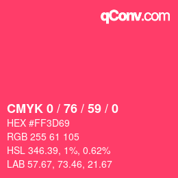 Color code: CMYK 0 / 76 / 59 / 0 | qconv.com