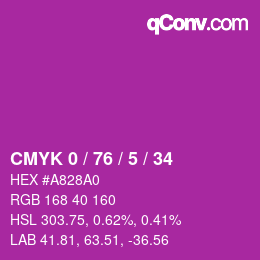 Color code: CMYK 0 / 76 / 5 / 34 | qconv.com