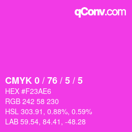 Color code: CMYK 0 / 76 / 5 / 5 | qconv.com