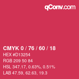 Color code: CMYK 0 / 76 / 60 / 18 | qconv.com