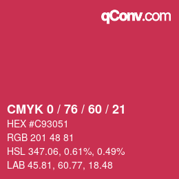 Color code: CMYK 0 / 76 / 60 / 21 | qconv.com