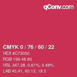 Color code: CMYK 0 / 76 / 60 / 22 | qconv.com