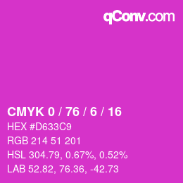 Color code: CMYK 0 / 76 / 6 / 16 | qconv.com