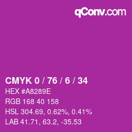 Color code: CMYK 0 / 76 / 6 / 34 | qconv.com