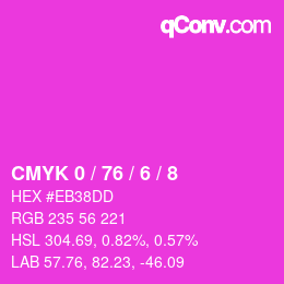 Color code: CMYK 0 / 76 / 6 / 8 | qconv.com