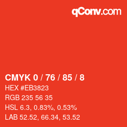 Color code: CMYK 0 / 76 / 85 / 8 | qconv.com
