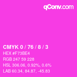 Color code: CMYK 0 / 76 / 8 / 3 | qconv.com