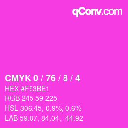 Color code: CMYK 0 / 76 / 8 / 4 | qconv.com