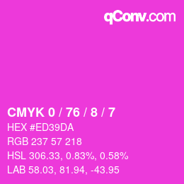 Color code: CMYK 0 / 76 / 8 / 7 | qconv.com