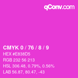 Color code: CMYK 0 / 76 / 8 / 9 | qconv.com