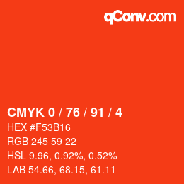 Color code: CMYK 0 / 76 / 91 / 4 | qconv.com