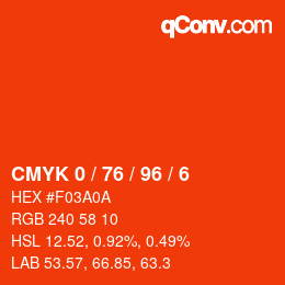 Color code: CMYK 0 / 76 / 96 / 6 | qconv.com