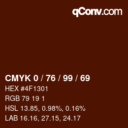 Color code: CMYK 0 / 76 / 99 / 69 | qconv.com