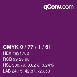 カラーコード: CMYK 0 / 77 / 1 / 61 | qconv.com