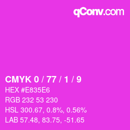 Color code: CMYK 0 / 77 / 1 / 9 | qconv.com