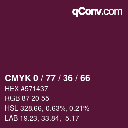 颜色代码: CMYK 0 / 77 / 36 / 66 | qconv.com