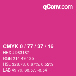 Color code: CMYK 0 / 77 / 37 / 16 | qconv.com