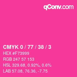 Color code: CMYK 0 / 77 / 38 / 3 | qconv.com