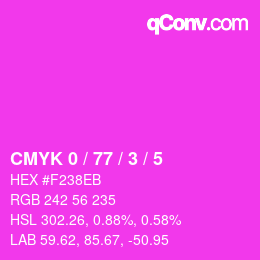 カラーコード: CMYK 0 / 77 / 3 / 5 | qconv.com
