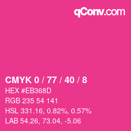 Color code: CMYK 0 / 77 / 40 / 8 | qconv.com