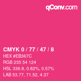 Color code: CMYK 0 / 77 / 47 / 8 | qconv.com