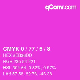 Color code: CMYK 0 / 77 / 6 / 8 | qconv.com