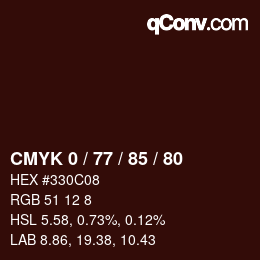 Color code: CMYK 0 / 77 / 85 / 80 | qconv.com